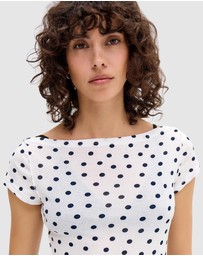 BDG By Urban Outfitters - Frankie Short Sleeves Polka Dot Top