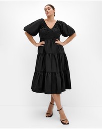 City Chic - Fantasy Puff Sleeve Midi Dress