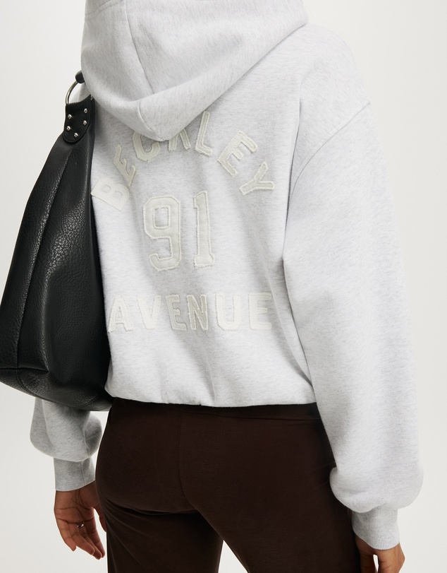 Cotton On - Graphic Boxy Fleece Hoodie