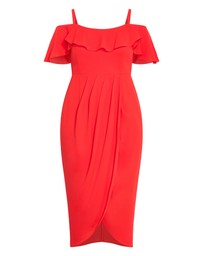 City Chic - Flirtation Drape Midi Dress