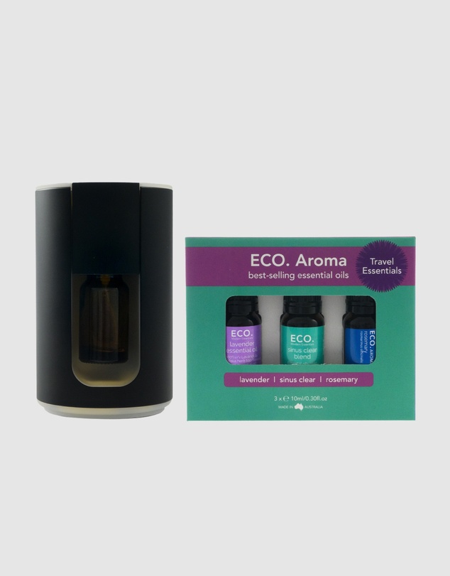 ECO. Modern Essentials - Cordless Travel Diffuser Obsidian & Travel Trio