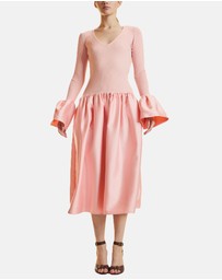 Cynthia Rowley - Rib Knit Silk Wool Combo Dress