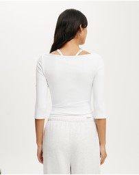 Cotton On Body Active - Ultra Soft Boat Neck 3/4 Sleeve
