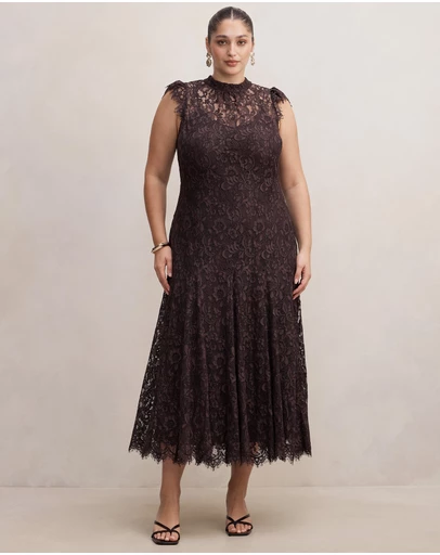 Forever New Curve - Arielle Curve Lace Midi Dress