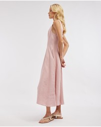 Amelius - Anna Panelled Linen Midi Dress