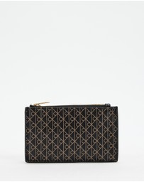 Calvin Klein - Emblem Allover Print Top Zip Cardcase