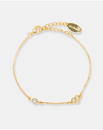 Georgini - Natural Aquamarine And Two Natural Diamond March Gold Bracelet
