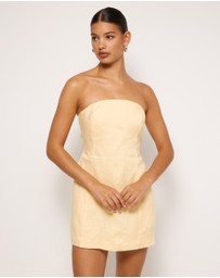 AERE - Fia Linen Strapless Mini Dress