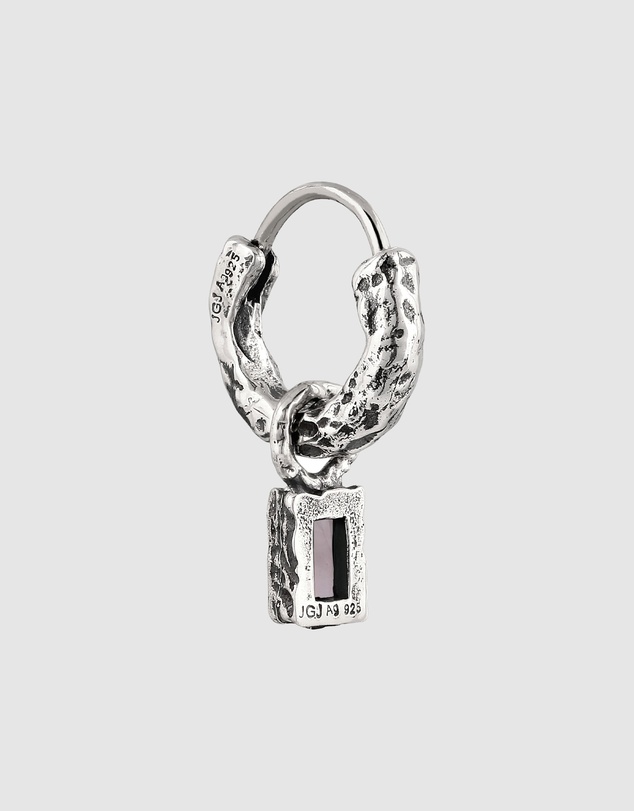 Haze & Glory - Liquid Rose Hoop in Oxidised 925 Silver