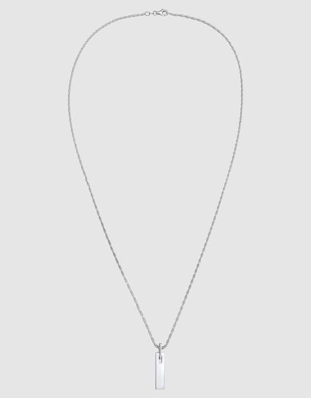 Kuzzoi - ICONIC EXCLUSIVE - Long Tag Pendant Necklace in 925 Sterling Silver