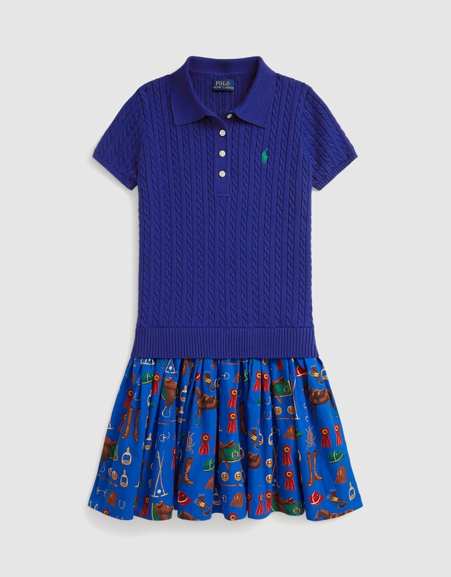 Polo Ralph Lauren - Equestrian-Print Mini-Cable Cotton Dress - Teens
