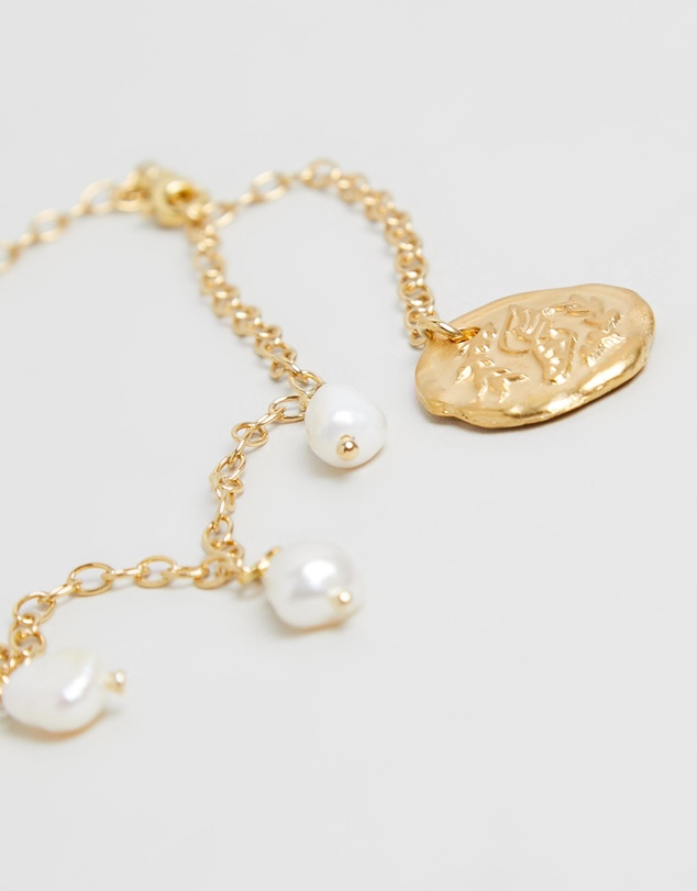 Ancient Greek Sandals - ​Fine Chain Multi Pearl Anklet