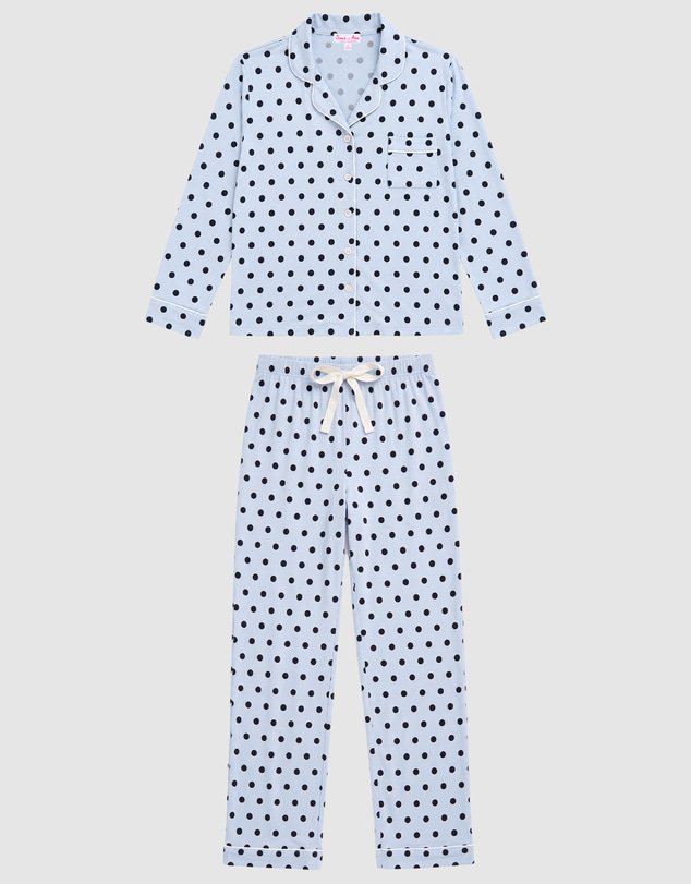 Sant And Abel - Women's Spotty Blue Bamboo Long PJ Set