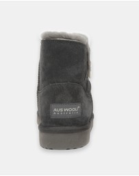 AusWooli Ugg Boots - Cabarita Short Sheepskin Wool Button Boots