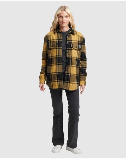 Superdry - Borg Flannel Check Overshirt Gold Buffalo Check