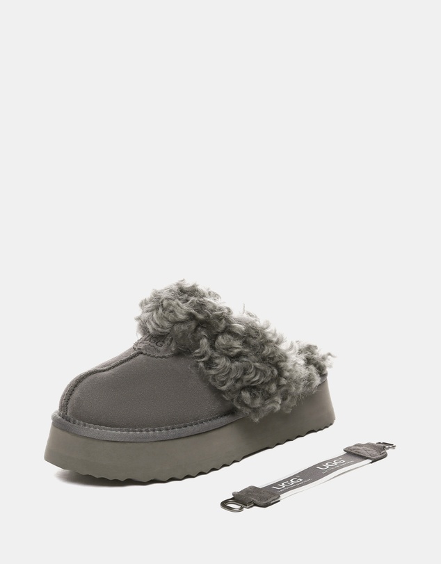 EVERAU - Australian Shepherd Ugg Waffle Curly Platform Cow Suede Upper House Shoes