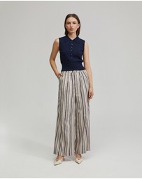 Oxford - Rae Polo Neck Buttoned Knit Top