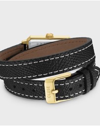 Cluse - Fluette Watch Double Leather, Black, Full Gold Colour