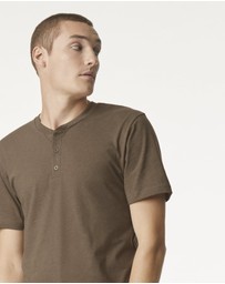 American Apparel - Unisex Henley Short Sleeve CVC T-Shirt