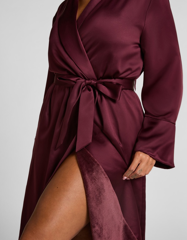 Hunkemoller - Long Satin Fleece Robe