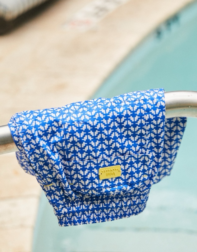 Tolu Australia - Mens Swimshorts with Blue Geometric Figures