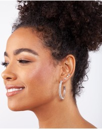 Lovisa - Double Row Diamante Hoop Earrings