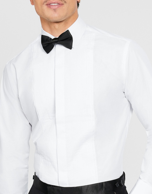 Tarocash - Pleated Front Tuxedo Shirt