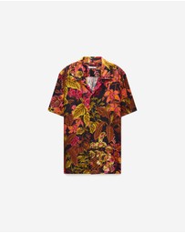 Calibre - Tropic Noir Camp Collar Shirt Rust
