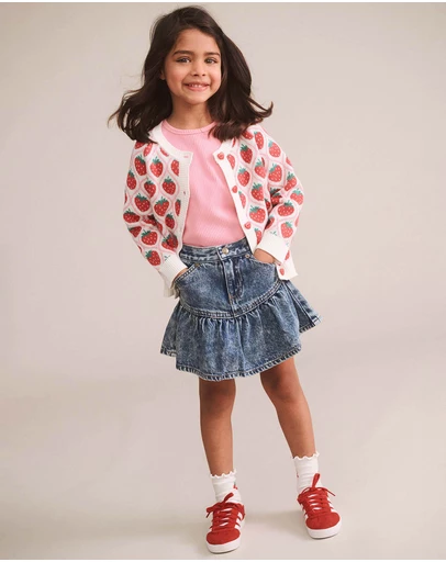 Huxbaby - Dreamy Denim Tiered Skirt - Babies-Teens