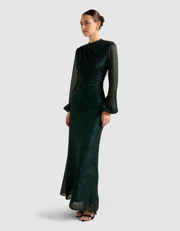 Forever New - Kristen Long Sleeves Plisse Maxi Dress