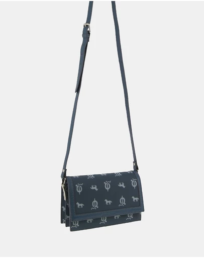 Pierre Cardin - Pierre Cardin Canvas Print/Leather Trim Flap Cross-Body Bag