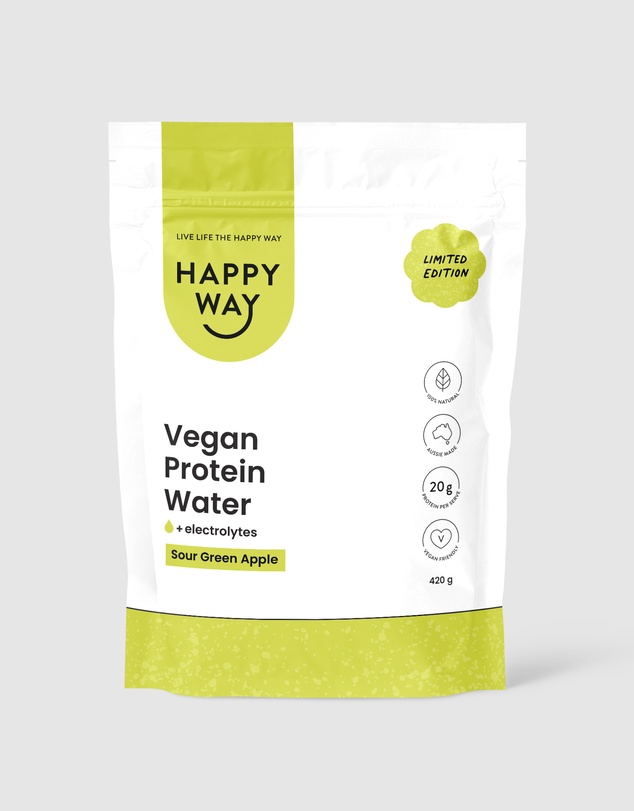 Happy Way - Sour Green Apple Vegan Protein Water Powder