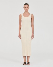 FRIEND of AUDREY - The Cotton Rib Square-Neck Dress