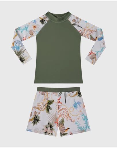 Aqua Blu Kids - Playa Long Sleeve Rash Vest Set - Babies