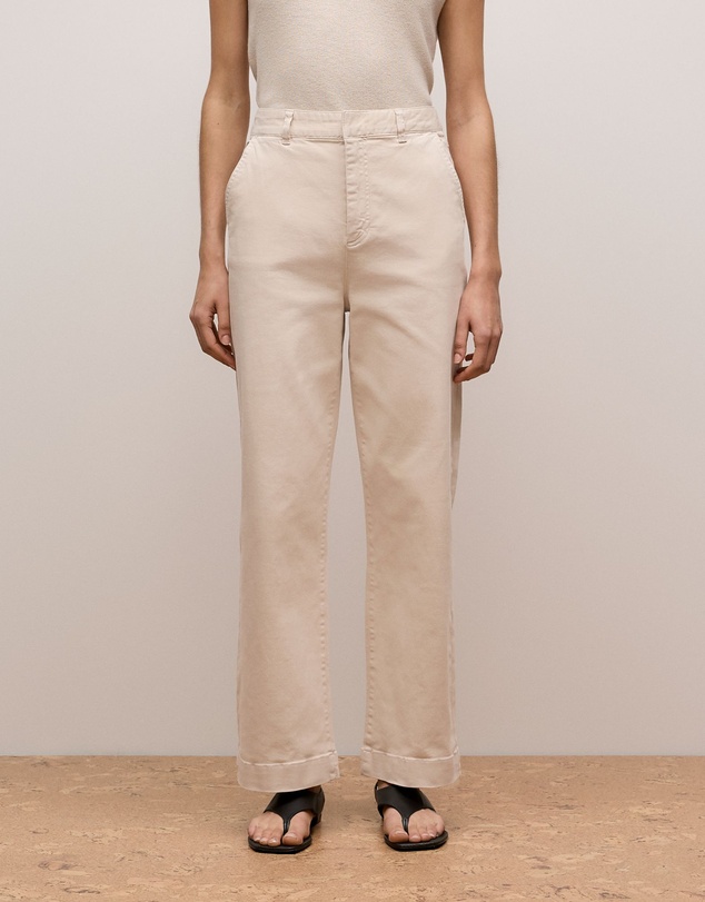 Trenery - Garment Dyed Denim Tailored Pant in Stone