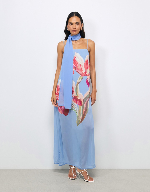 AERE - Rosalee Scarf Maxi Dress