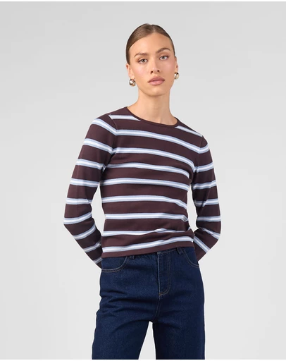 MVN - Stripe Long Sleeve Knit Top