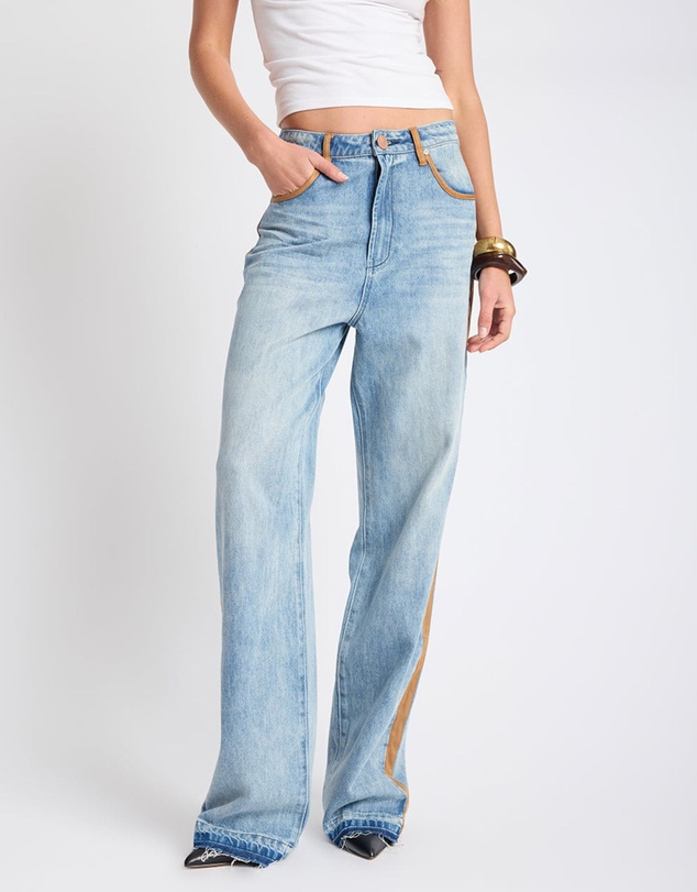 ONE TEASPOON - Rodeo Queen Icon High Waist Straight Leg Denim Jeans - Salty Dog