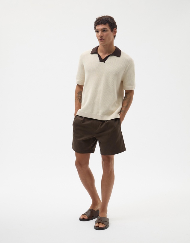 AERE - Contrast Collar Relaxed Cotton Polo