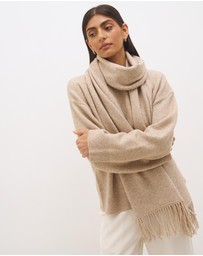 MON RENN - Detachable Scarf Knit Jumper