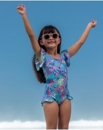 Boardies - Boardies Coral Little Girls Ruffles Swimsuit