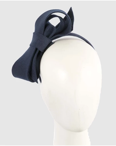 Max Alexander - Felt Navy Bow Fascinator