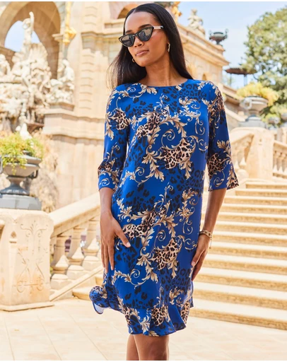 Sosandar - WOW PRINT RUFFLE HEM SHIFT DRESS