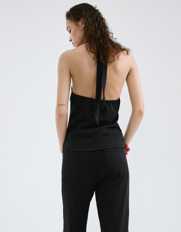 M.N.G - Halter-Neck Top with Buttons