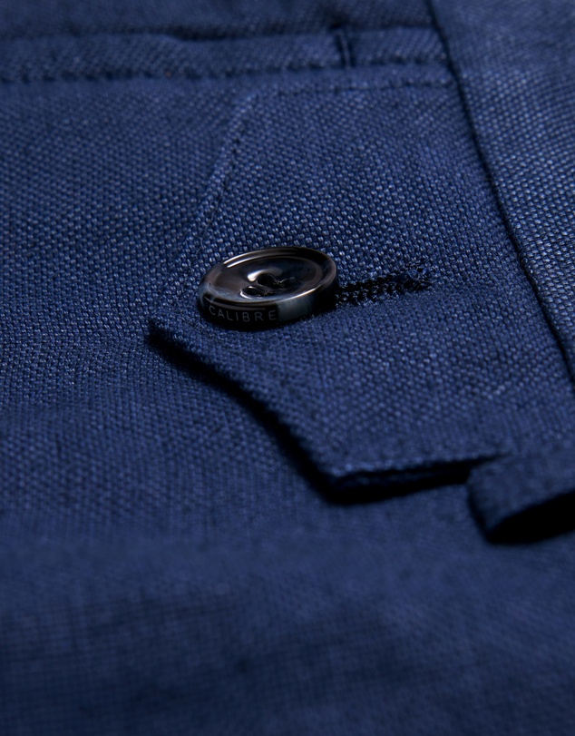 Calibre - Textured Linen Blend Pants Denim Blue