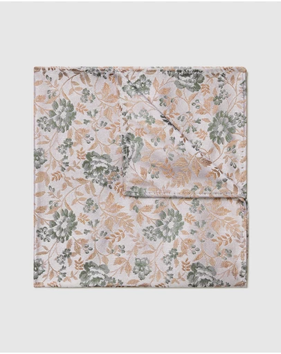 Politix - Oliver Floral Jacquard Silk Pocket Square
