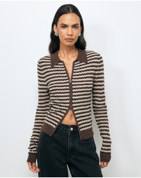 AERE - Baya Stripe Knit Top