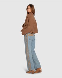 Belle & Bloom - Rebel Mid Rise Side Stripe Denim Jeans