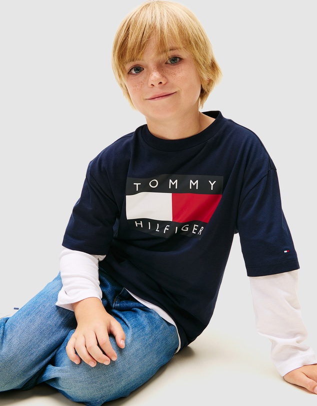 Tommy Hilfiger - Heritage Flag Print Jersey T-Shirt - Kids