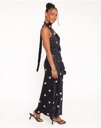 Petal & Pup - Jutta Strapless Maxi Dress - Black Polka Dot